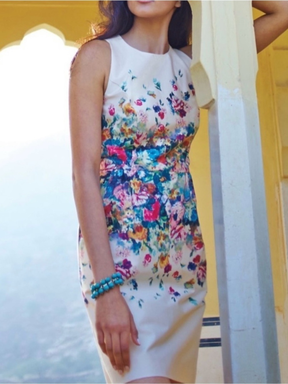 Floral Maeve Dress - Cream with Multicolor Print